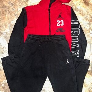Jordan Zip Up With Sweats In Boys Size L